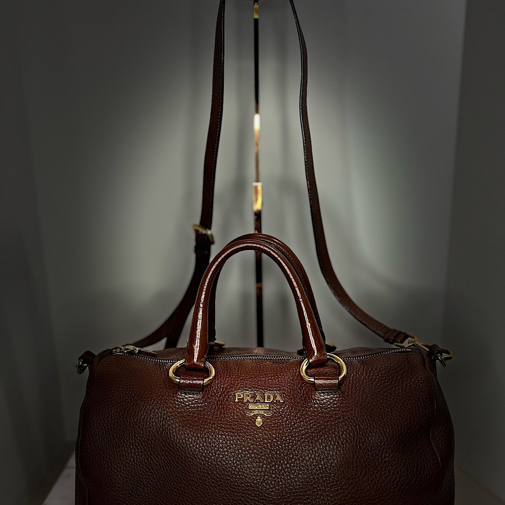 PRADA 2-way bag (brown leather)